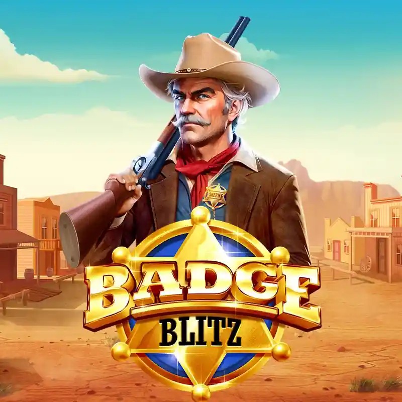 Badge Blitz slot logo by Pragmatic Play at 5Gringos Casino